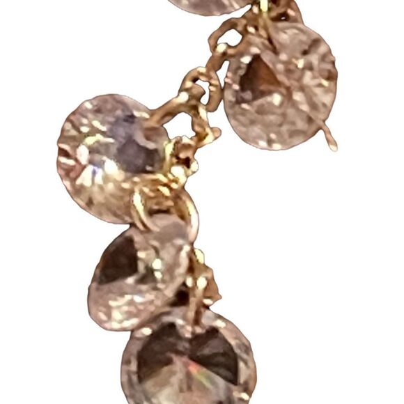 NWT INC International Concepts cubic zirconia gold tone long earrings - Picture 5 of 7